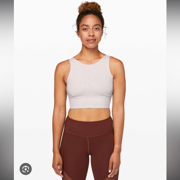 Lululemon x Barry’s Bootcamp Stronger as One Long Line Bra Emboss Light Chrome 6 - Picture 4 of 5